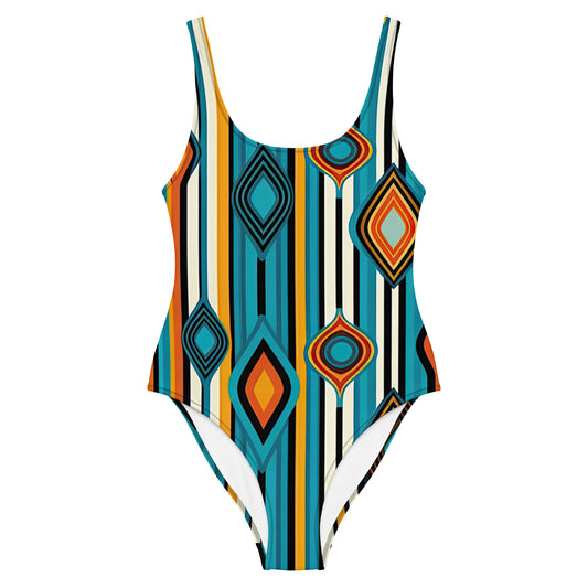 Retro Stripe One-Piece Swimsuit
