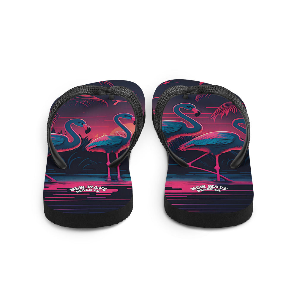 Electric Flamingos Flip-Flops