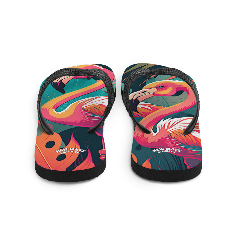 Retro Flamingo Flip-Flops