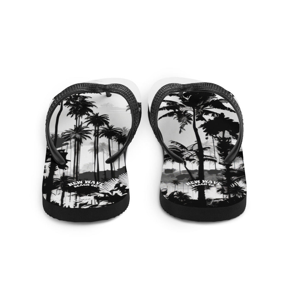 Black and White Palm Flip-Flops