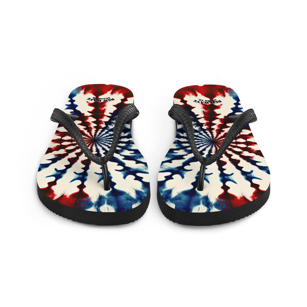 Patriotic Tie-dye Flip-Flops