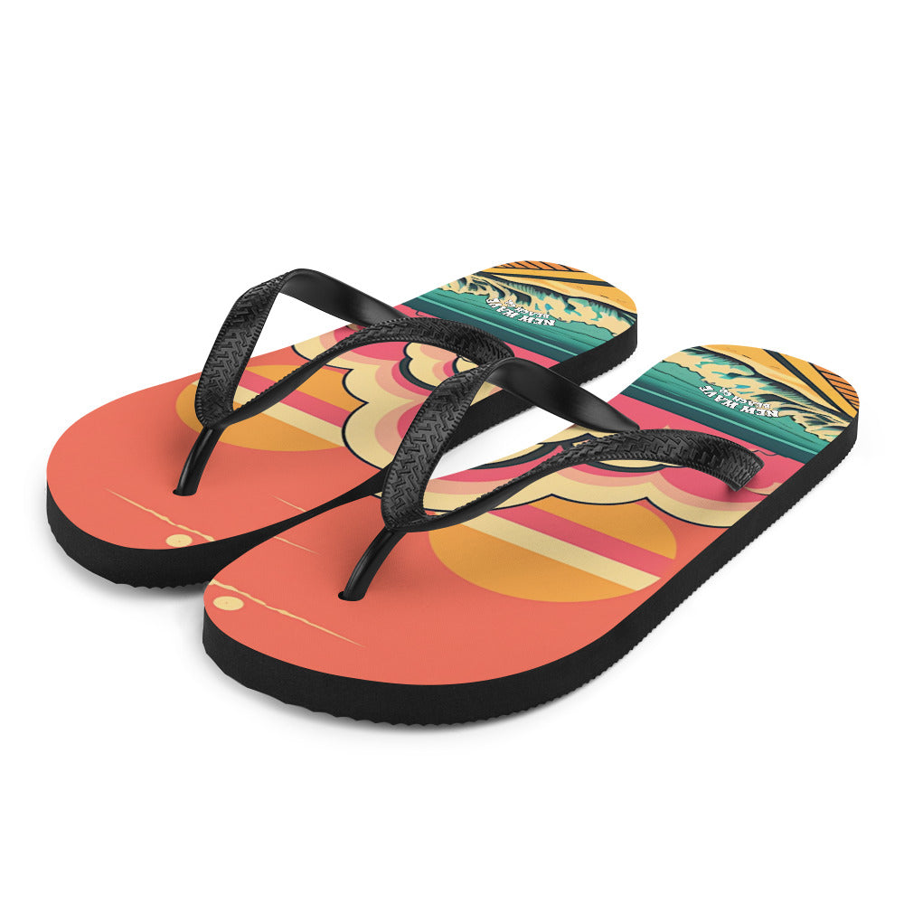 Cartoon Beach Flip-Flops
