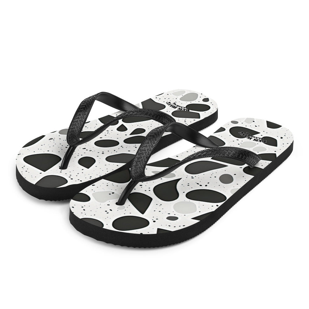 Black and White Terrazzo Flip-Flops