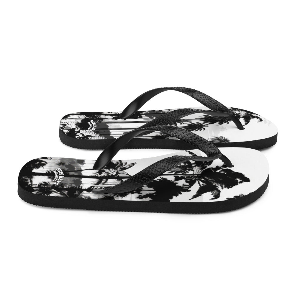 Black and White Palm Flip-Flops
