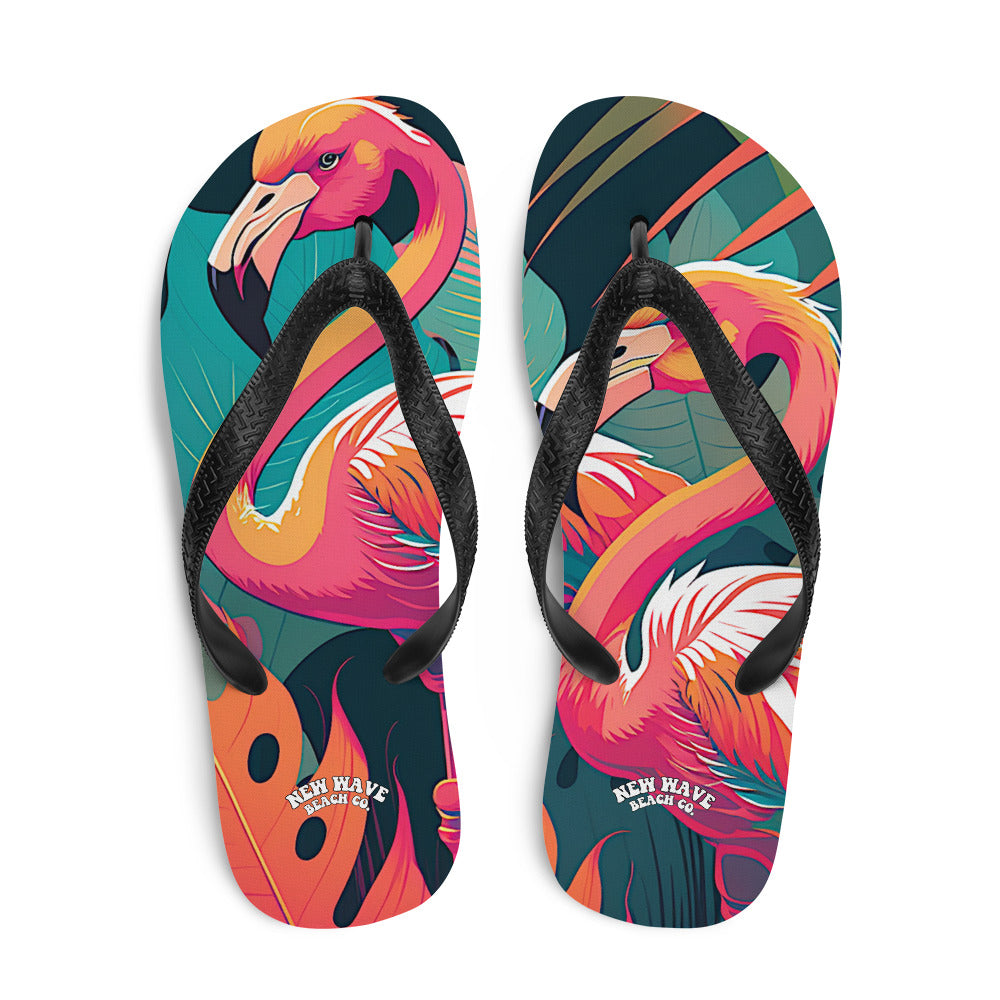 Retro Flamingo Flip-Flops