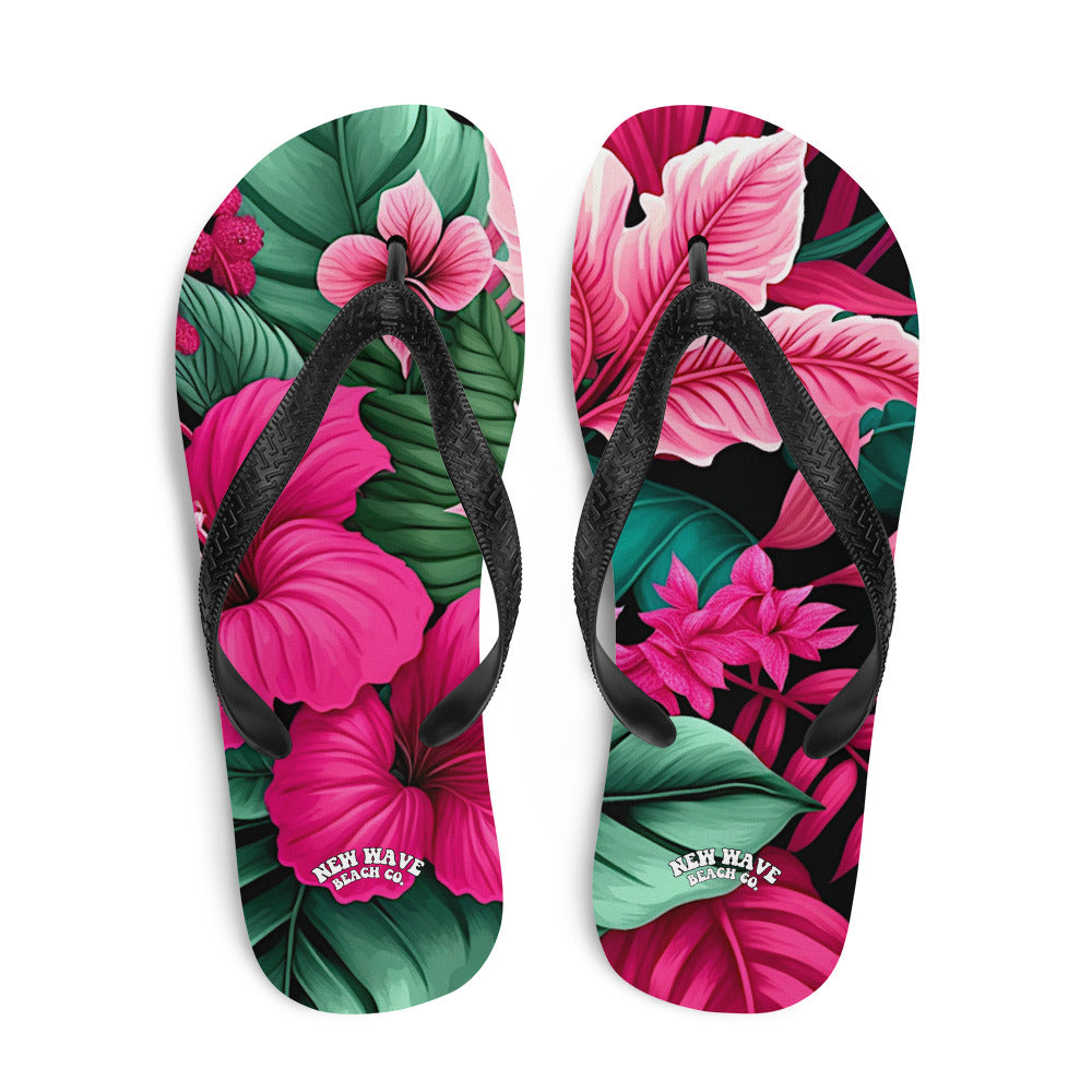 Pink Tropical Flower Flip-Flops